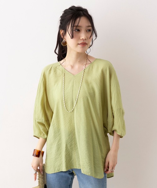 hunch（ハンチ）の「シアー ボリュームスリーブシャツ ブラウス（シャツ/ブラウス・レディース・ライトカーキ/グレイッシュブルー/チャコール/オフホワイト・FREE）」の20枚目の写真