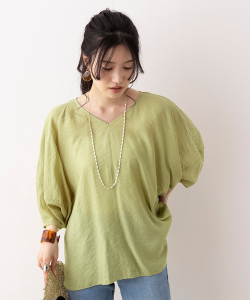 hunch（ハンチ）の「シアー ボリュームスリーブシャツ ブラウス（シャツ/ブラウス・レディース・ライトカーキ/グレイッシュブルー/チャコール/オフホワイト・FREE）」の16枚目の写真