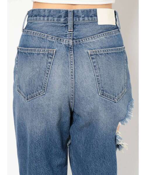 GYDA（ジェイダ）の「SIDE RIPPEDペグトップデニムPT（デニムパンツ・レディース・ライトブルー/ブルー・SMALL/MEDIUM/X-SMALL）」の14枚目の写真