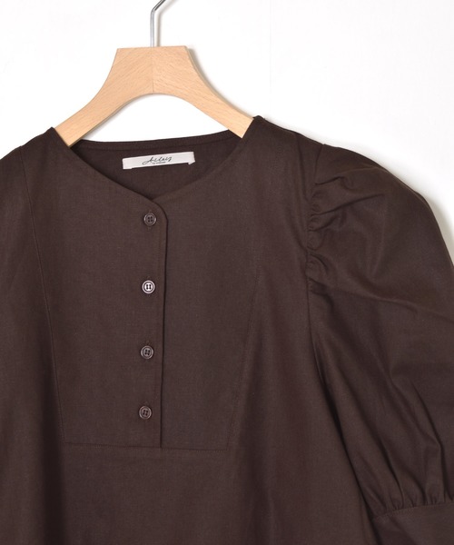 Alley by w closet(アリーバイダブルクローゼット)の「【Alley】ドレスシャツ風ブラウス(シャツ/ブラウス・レディース・ブラウン/キナリ/ライム・FREE)」の6枚目の写真