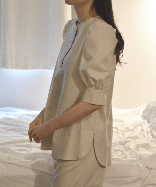 Alley by w closet(アリーバイダブルクローゼット)の「【Alley】ドレスシャツ風ブラウス(シャツ/ブラウス・レディース・ブラウン/キナリ/ライム・FREE)」の10枚目の写真