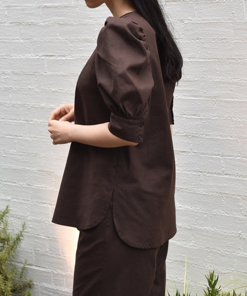 Alley by w closet(アリーバイダブルクローゼット)の「【Alley】ドレスシャツ風ブラウス(シャツ/ブラウス・レディース・ブラウン/キナリ/ライム・FREE)」の18枚目の写真