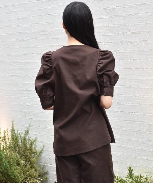 Alley by w closet(アリーバイダブルクローゼット)の「【Alley】ドレスシャツ風ブラウス(シャツ/ブラウス・レディース・ブラウン/キナリ/ライム・FREE)」の19枚目の写真