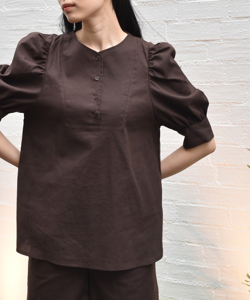 Alley by w closet(アリーバイダブルクローゼット)の「【Alley】ドレスシャツ風ブラウス(シャツ/ブラウス・レディース・ブラウン/キナリ/ライム・FREE)」の21枚目の写真