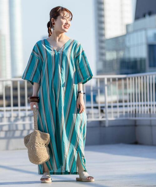 coen（コーエン）の「2WAYバックツイストストライプワンピース（ワンピース・レディース・ケリー/ダークグレー/シャーベット・LARGE/MEDIUM）」の18枚目の写真