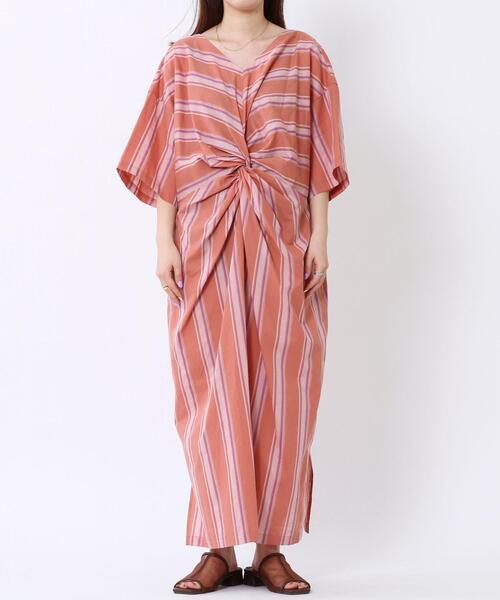 coen（コーエン）の「2WAYバックツイストストライプワンピース（ワンピース・レディース・ケリー/ダークグレー/シャーベット・LARGE/MEDIUM）」の13枚目の写真