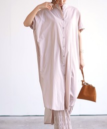 コットンキャンブリックシャツワンピース