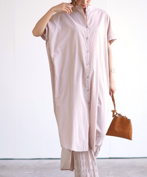 rps(アールピーエス)の「コットンキャンブリックシャツワンピース(シャツワンピース・レディース・チャコールグレー/オフホワイト/ブラック/ベージュ・M)」の1枚目の写真