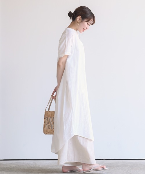 rps(アールピーエス)の「コットンキャンブリックシャツワンピース(シャツワンピース・レディース・チャコールグレー/オフホワイト/ブラック/ベージュ・M)」の5枚目の写真