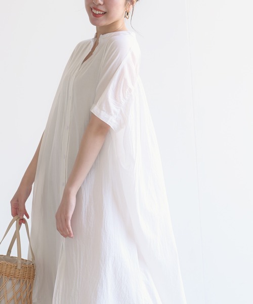 rps(アールピーエス)の「コットンキャンブリックシャツワンピース(シャツワンピース・レディース・チャコールグレー/オフホワイト/ブラック/ベージュ・M)」の9枚目の写真