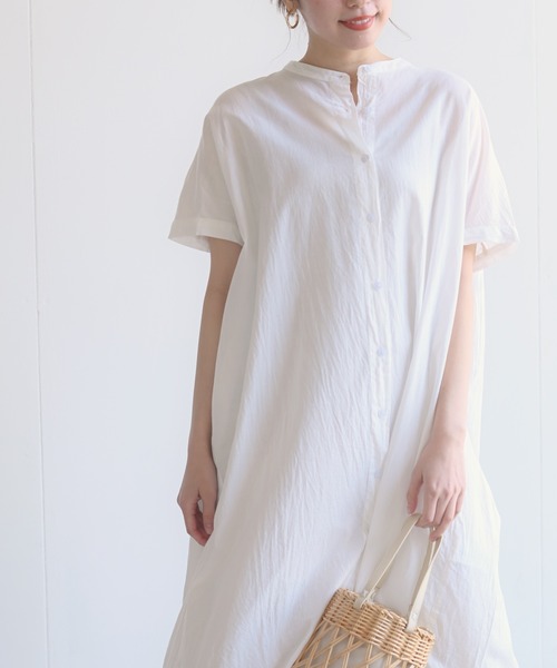 rps(アールピーエス)の「コットンキャンブリックシャツワンピース(シャツワンピース・レディース・チャコールグレー/オフホワイト/ブラック/ベージュ・M)」の11枚目の写真