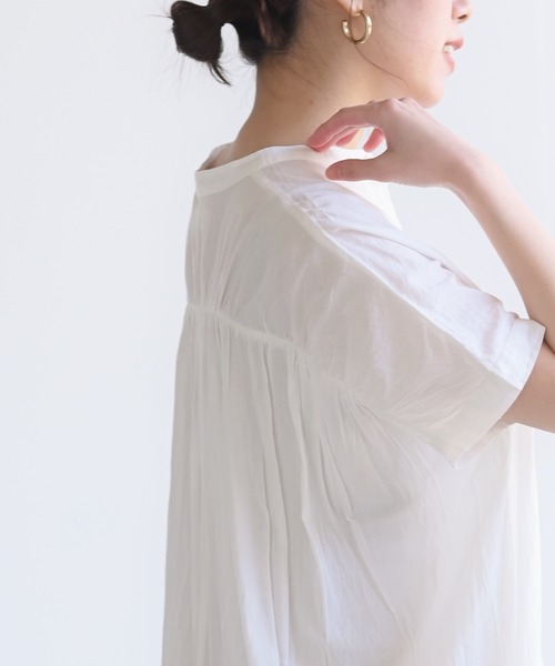 rps(アールピーエス)の「コットンキャンブリックシャツワンピース(シャツワンピース・レディース・チャコールグレー/オフホワイト/ブラック/ベージュ・M)」の12枚目の写真