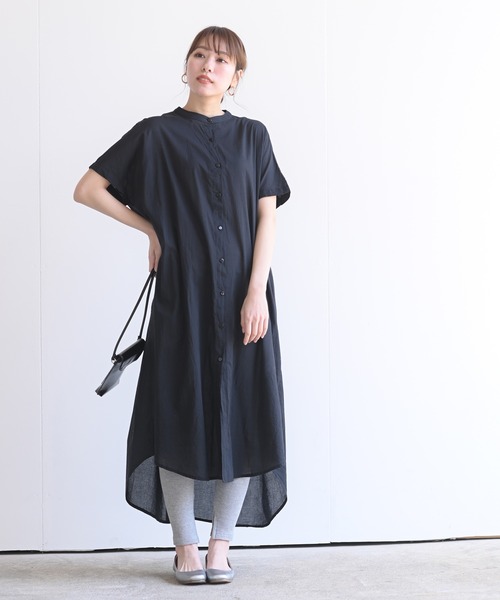 rps(アールピーエス)の「コットンキャンブリックシャツワンピース(シャツワンピース・レディース・チャコールグレー/オフホワイト/ブラック/ベージュ・M)」の14枚目の写真