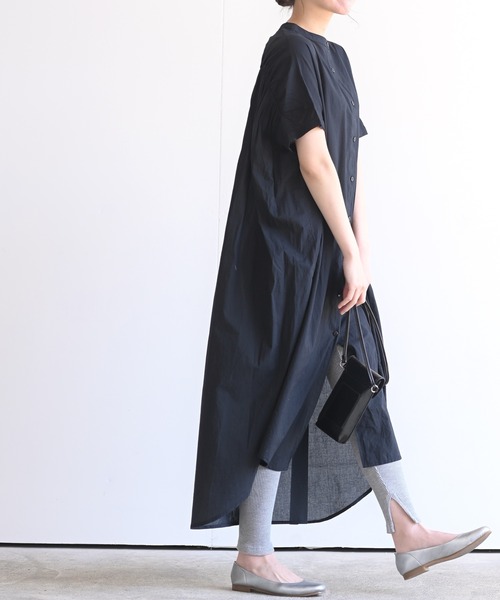 rps(アールピーエス)の「コットンキャンブリックシャツワンピース(シャツワンピース・レディース・チャコールグレー/オフホワイト/ブラック/ベージュ・M)」の17枚目の写真