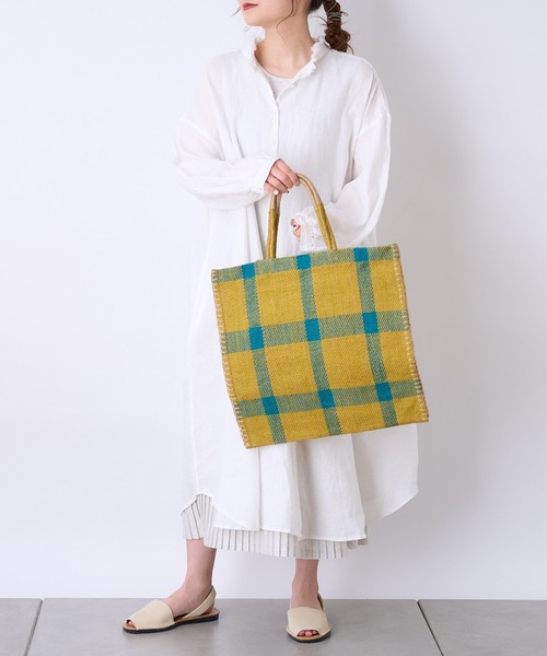 PUAL CE CIN（ピュアルセシン）の「麻／リネンキャンバスワンピース（ワンピース・レディース・オフホワイト/スミクロ/ベージュ/ブルー・FREE）」の14枚目の写真