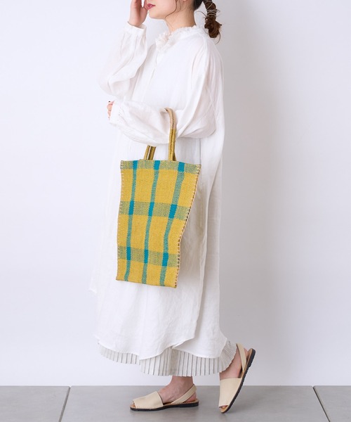 PUAL CE CIN（ピュアルセシン）の「麻／リネンキャンバスワンピース（ワンピース・レディース・オフホワイト/スミクロ/ベージュ/ブルー・FREE）」の15枚目の写真