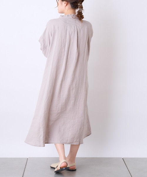 PUAL CE CIN（ピュアルセシン）の「麻／リネンキャンバスワンピース（ワンピース・レディース・オフホワイト/スミクロ/ベージュ/ブルー・FREE）」の20枚目の写真
