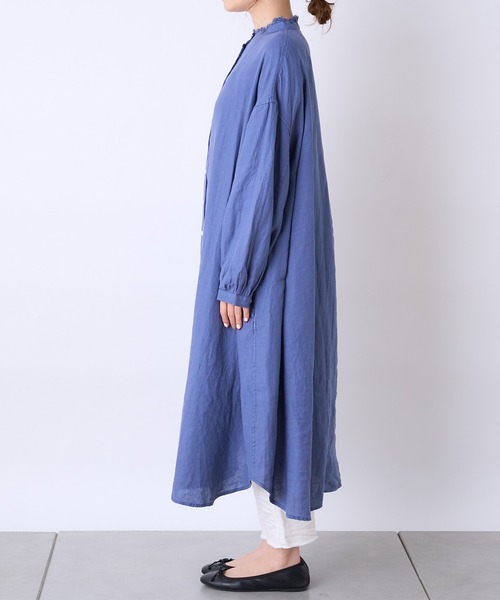 PUAL CE CIN（ピュアルセシン）の「麻／リネンキャンバスワンピース（ワンピース・レディース・オフホワイト/スミクロ/ベージュ/ブルー・FREE）」の8枚目の写真