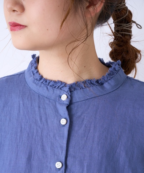 PUAL CE CIN（ピュアルセシン）の「麻／リネンキャンバスワンピース（ワンピース・レディース・オフホワイト/スミクロ/ベージュ/ブルー・FREE）」の10枚目の写真