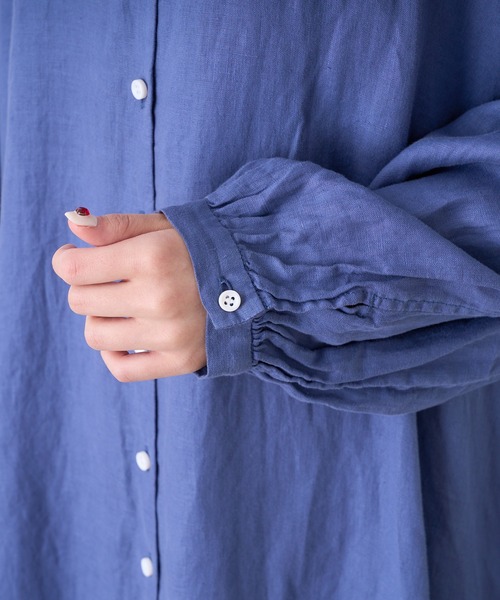 PUAL CE CIN（ピュアルセシン）の「麻／リネンキャンバスワンピース（ワンピース・レディース・オフホワイト/スミクロ/ベージュ/ブルー・FREE）」の11枚目の写真