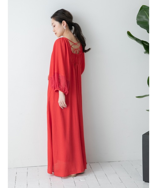 Eimee Law エイミーロウ オイルペイント 2wayドレス Eimee Law（エイミーロウ）の「レースアップ ボリュームスリーブ
