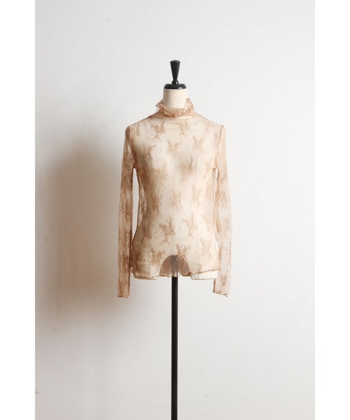 Cookie Chocolate(クッキーチョコレート)の「ハイネックレースシースルートップス(Tシャツ/カットソー・レディース・ベージュ/サックスブルー/アイボリー・MEDIUM)」の22枚目の写真