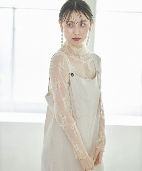 Cookie Chocolate(クッキーチョコレート)の「ハイネックレースシースルートップス(Tシャツ/カットソー・レディース・ベージュ/サックスブルー/アイボリー・MEDIUM)」の19枚目の写真