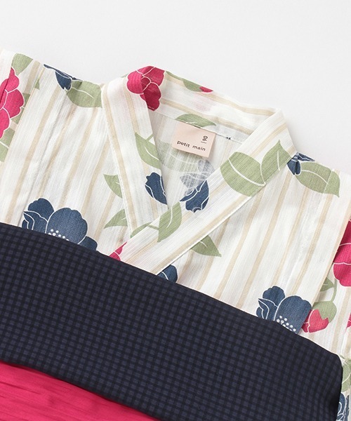 petit main（プティマイン）の「レトロ花柄浴衣（浴衣・キッズ・レッド/ライトピンク・120cm/130cm/90cm/110cm/100cm）」の6枚目の写真