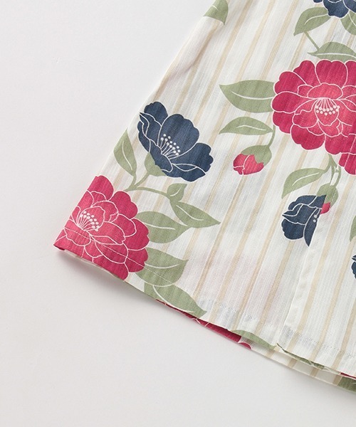 petit main（プティマイン）の「レトロ花柄浴衣（浴衣・キッズ・レッド/ライトピンク・120cm/130cm/90cm/110cm/100cm）」の8枚目の写真