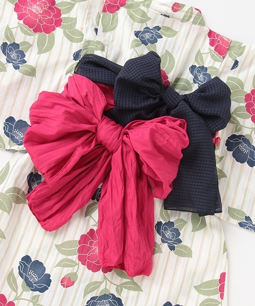 petit main（プティマイン）の「レトロ花柄浴衣（浴衣・キッズ・レッド/ライトピンク・120cm/130cm/90cm/110cm/100cm）」の9枚目の写真