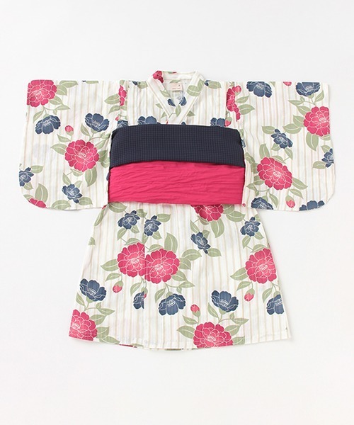 petit main（プティマイン）の「レトロ花柄浴衣（浴衣・キッズ・レッド/ライトピンク・120cm/130cm/90cm/110cm/100cm）」の18枚目の写真