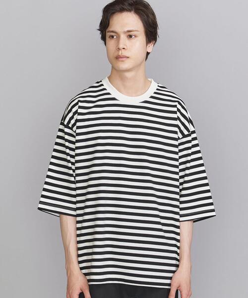 BEAUTY&YOUTH UNITED ARROWS(ビューティーアンドユースユナイテッドアローズ)の「BY コンパクトスピン ワイド テーパード ボーダー Tシャツ(Tシャツ/カットソー・メンズ・ブラック/レッド/ケリー・SMALL/MEDIUM/LARGE/X-LARGE)」の9枚目の写真