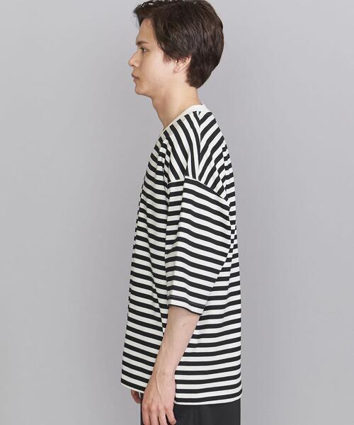 BEAUTY&YOUTH UNITED ARROWS(ビューティーアンドユースユナイテッドアローズ)の「BY コンパクトスピン ワイド テーパード ボーダー Tシャツ(Tシャツ/カットソー・メンズ・ブラック/レッド/ケリー・SMALL/MEDIUM/LARGE/X-LARGE)」の6枚目の写真