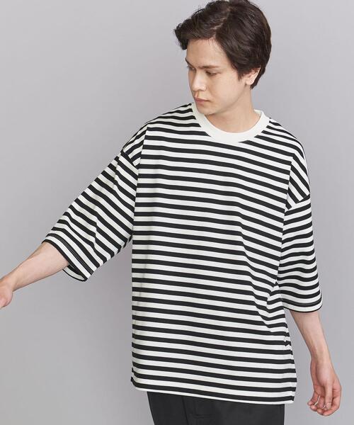 BEAUTY&YOUTH UNITED ARROWS(ビューティーアンドユースユナイテッドアローズ)の「BY コンパクトスピン ワイド テーパード ボーダー Tシャツ(Tシャツ/カットソー・メンズ・ブラック/レッド/ケリー・SMALL/MEDIUM/LARGE/X-LARGE)」の7枚目の写真