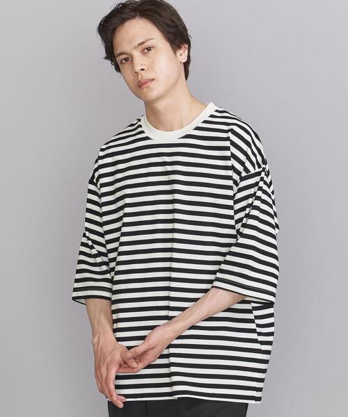 BEAUTY&YOUTH UNITED ARROWS(ビューティーアンドユースユナイテッドアローズ)の「BY コンパクトスピン ワイド テーパード ボーダー Tシャツ(Tシャツ/カットソー・メンズ・ブラック/レッド/ケリー・SMALL/MEDIUM/LARGE/X-LARGE)」の8枚目の写真