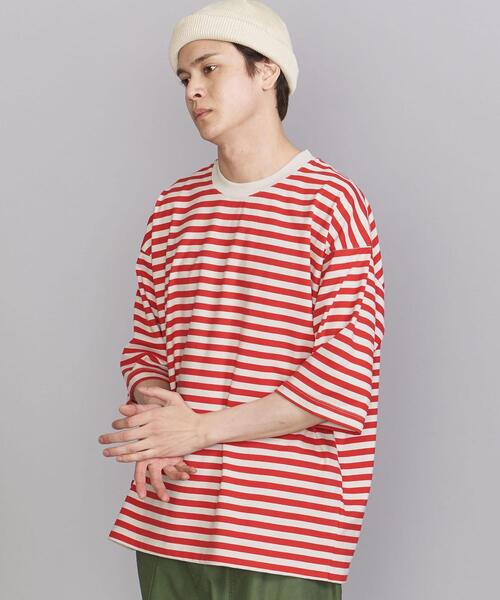 BEAUTY&YOUTH UNITED ARROWS(ビューティーアンドユースユナイテッドアローズ)の「BY コンパクトスピン ワイド テーパード ボーダー Tシャツ(Tシャツ/カットソー・メンズ・ブラック/レッド/ケリー・SMALL/MEDIUM/LARGE/X-LARGE)」の14枚目の写真