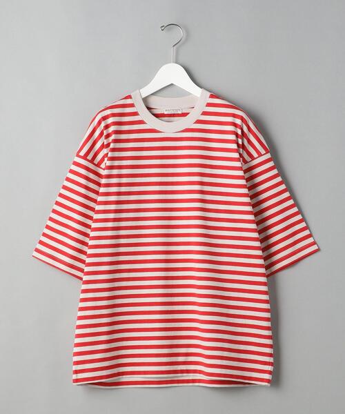 BEAUTY&YOUTH UNITED ARROWS(ビューティーアンドユースユナイテッドアローズ)の「BY コンパクトスピン ワイド テーパード ボーダー Tシャツ(Tシャツ/カットソー・メンズ・ケリー/レッド/ブラック・SMALL/X-LARGE/MEDIUM/LARGE)」の15枚目の写真
