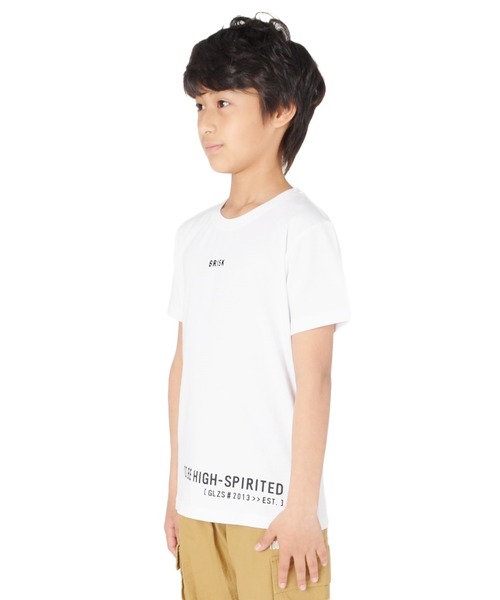 GLAZOS（グラソス）の「天竺・接触冷感ランダムロゴ半袖Tシャツ（Tシャツ/カットソー・キッズ・チャコールグレー/ホワイト/ブルー・160cm/130cm/170cm/140cm/150cm）」の5枚目の写真