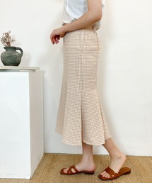 CEMONEMO | ワッシャー加工 ギンガムチェック フレアスカート(スカート)