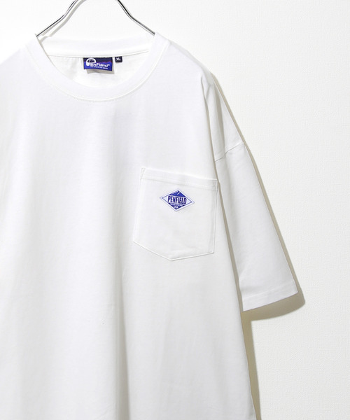 PEN FIELD(ペンフィールド)の「【別注】【PEN FIELD】ピスネームワンポイント胸ポケットオーバーサイズ半袖Tシャツ(Tシャツ/カットソー・レディース・ホワイト/ブラック/ベージュ/ネイビー/カーキ/オートミール/ブラック系・MEDIUM/LARGE/X-LARGE)」の8枚目の写真