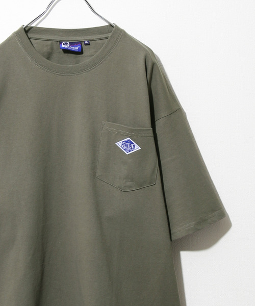 PEN FIELD(ペンフィールド)の「【別注】【PEN FIELD】ピスネームワンポイント胸ポケットオーバーサイズ半袖Tシャツ(Tシャツ/カットソー・レディース・ホワイト/ブラック/ベージュ/ネイビー/カーキ/オートミール/ブラック系・MEDIUM/LARGE/X-LARGE)」の13枚目の写真