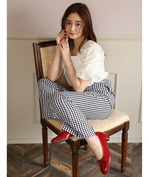 one after another NICE CLAUP（ワンアフターアナザーナイスクラップ）の「ヒールアップバレエシューズ（パンプス・レディース・レッド/ゴールド・LL/S/M/L）」の5枚目の写真