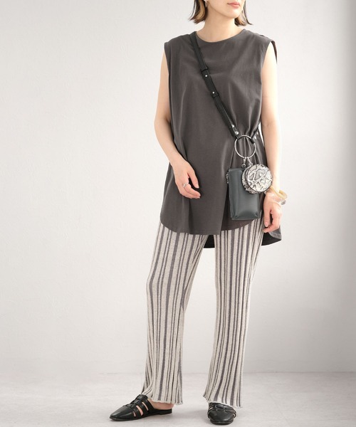 ＡＮＤＪ（アンドジェイ）の「ラウンドヘムタンクトップ（タンクトップ・レディース・ホワイト/チャコール/ブラック/テラコッタ・M）」の10枚目の写真