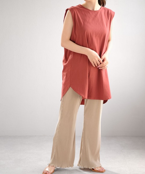 ＡＮＤＪ（アンドジェイ）の「ラウンドヘムタンクトップ（タンクトップ・レディース・ホワイト/チャコール/ブラック/テラコッタ・M）」の14枚目の写真