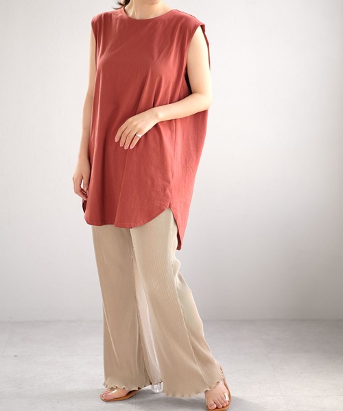 ＡＮＤＪ（アンドジェイ）の「ラウンドヘムタンクトップ（タンクトップ・レディース・ホワイト/チャコール/ブラック/テラコッタ・M）」の15枚目の写真