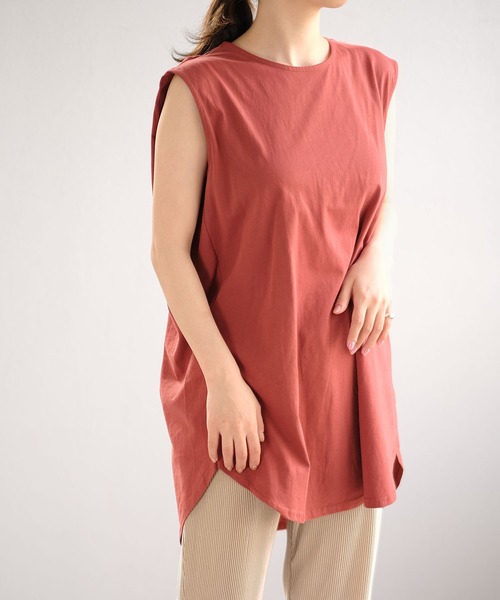 ＡＮＤＪ（アンドジェイ）の「ラウンドヘムタンクトップ（タンクトップ・レディース・ホワイト/チャコール/ブラック/テラコッタ・M）」の16枚目の写真