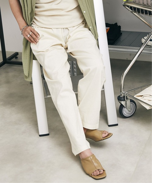 JOURNAL STANDARD relume（ジャーナルスタンダード　レリューム）の「CALIFORNIA　リネンシェフパンツ（その他パンツ・メンズ・ライトグレー/ライトグリーン/ホワイト×ホワイト/ブラック系その他/ブラウン系その他・SMALL/MEDIUM/LARGE）」の2枚目の写真