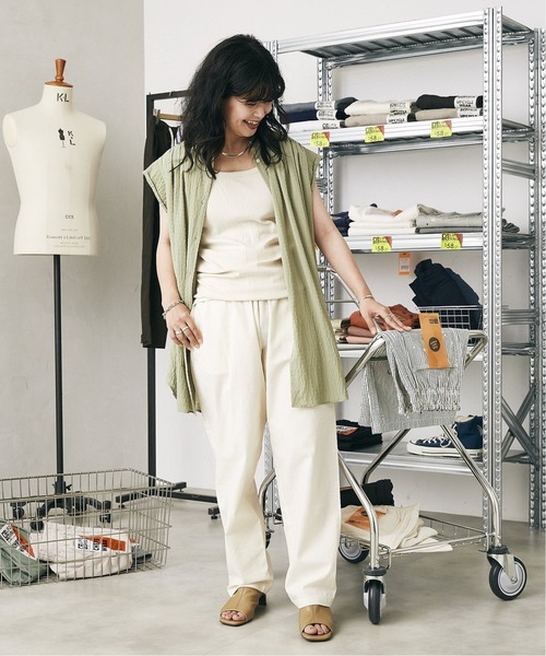 JOURNAL STANDARD relume（ジャーナルスタンダード　レリューム）の「CALIFORNIA　リネンシェフパンツ（その他パンツ・メンズ・ライトグレー/ライトグリーン/ホワイト×ホワイト/ブラック系その他/ブラウン系その他・SMALL/MEDIUM/LARGE）」の12枚目の写真