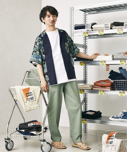 JOURNAL STANDARD relume（ジャーナルスタンダード　レリューム）の「CALIFORNIA　リネンシェフパンツ（その他パンツ・メンズ・ライトグレー/ライトグリーン/ホワイト×ホワイト/ブラック系その他/ブラウン系その他・SMALL/MEDIUM/LARGE）」の8枚目の写真