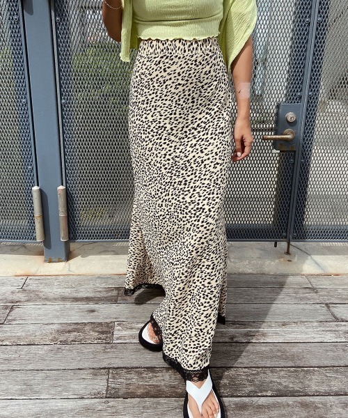 esutoreja（エストレジャ）の「レオパードレースマーメイドスカート（スカート・レディース・ベージュ/グリーン・FREE）」の2枚目の写真